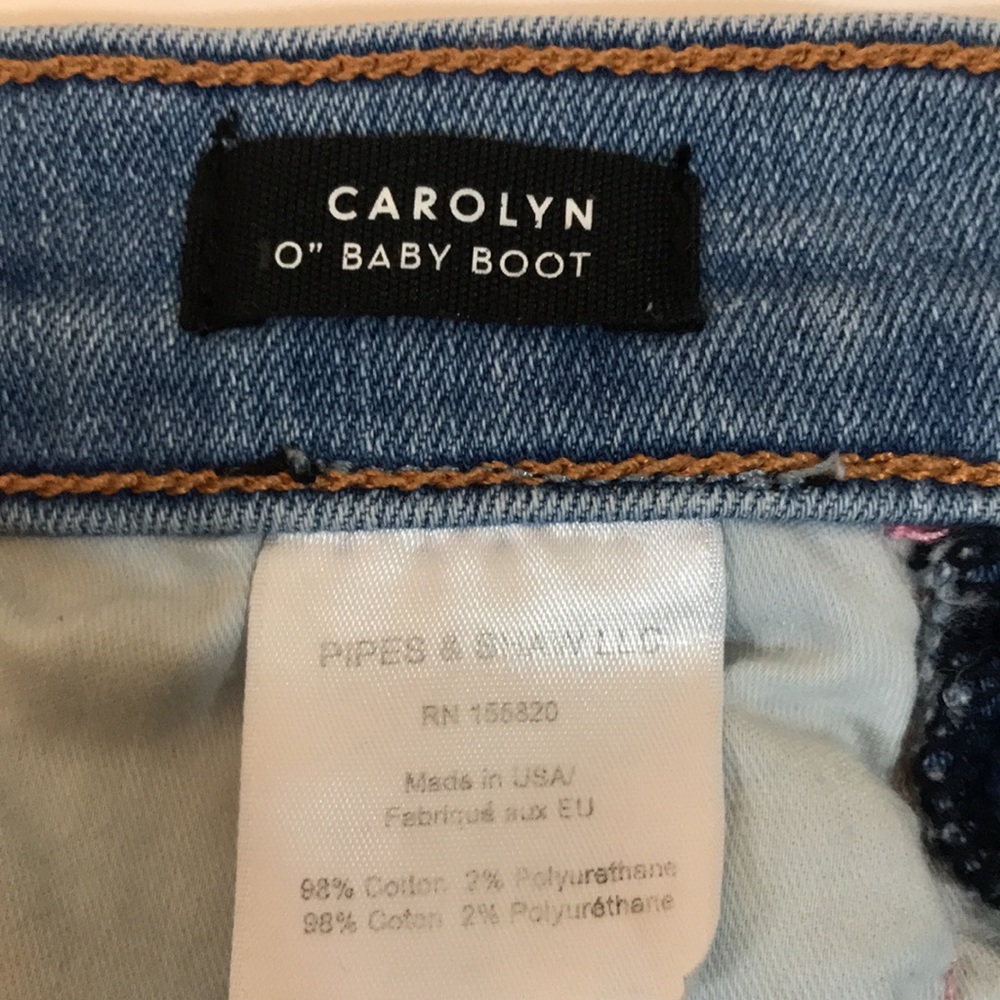 💙 Veronica Beard Carolyn 10” Baby Boot Pink Stripe Jeans - Picture 2 of 14